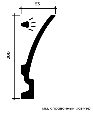 Отделка стен и потолка Карниз Европласт 1.50.622 жёсткий 83х200х2000 мм