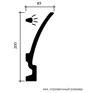 Карниз Европласт 1.50.622 жёсткий 83х200х2000 мм
