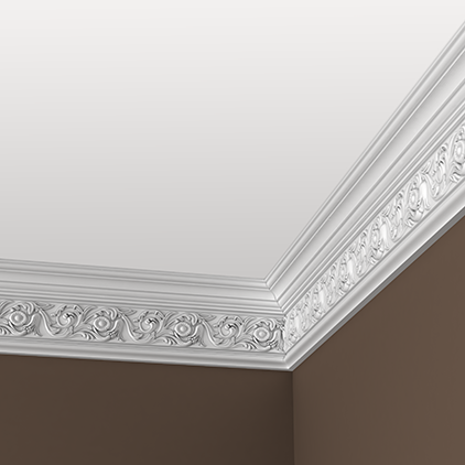 Отделка стен и потолка Карниз Европласт 1.50.128 жёсткий 66х144х2000 мм