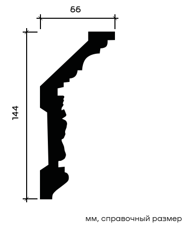 Отделка стен и потолка Карниз Европласт 1.50.128 гибкий 66х144х2000 мм