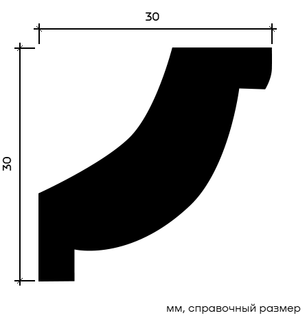 Отделка стен и потолка Карниз Европласт 1.50.123 гибкий 30х30х2000 мм