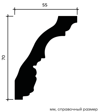 Отделка стен и потолка Карниз Европласт 1.50.251 жёсткий 55х70х2000 мм