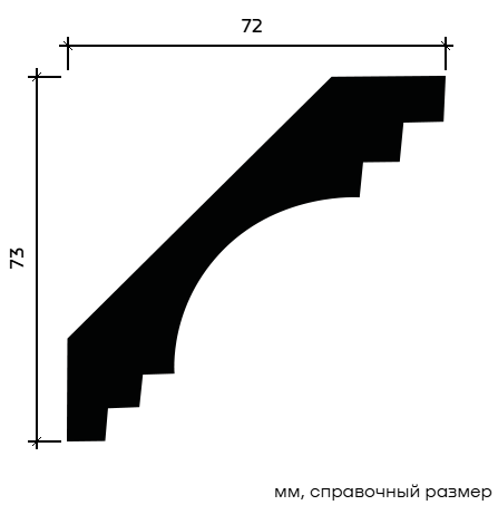 Отделка стен и потолка Карниз Европласт 1.50.199 жёсткий 72х73х2000 мм