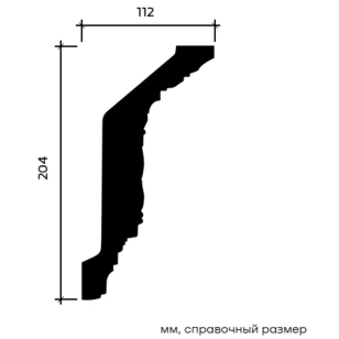 Карниз Европласт 1.50.281 жёсткий 112х204х2000 мм