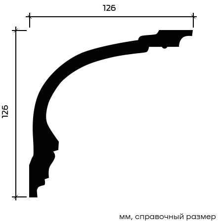 Отделка стен и потолка Карниз Европласт 1.50.164 жёсткий 126х126х2000 мм