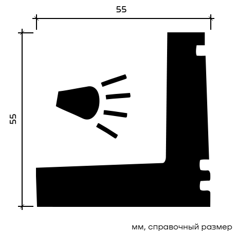 Отделка стен и потолка Карниз Европласт 1.50.226 гибкий 55х55х2000 мм