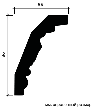 Отделка стен и потолка Карниз Европласт 1.50.274 гибкий 55х86х2000 мм