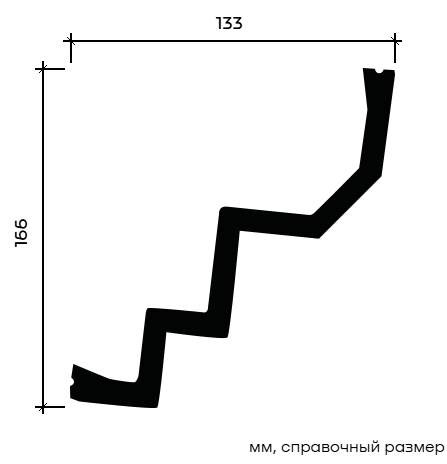 Отделка стен и потолка Карниз Европласт 1.50.260 жёсткий 133х166х2000 мм