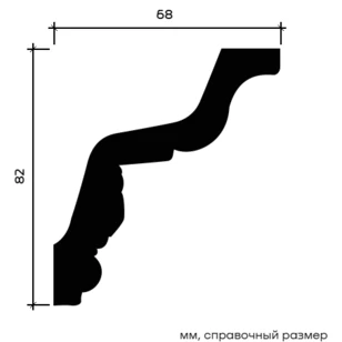 Карниз Европласт 1.50.278 жёсткий 68х82х2000 мм