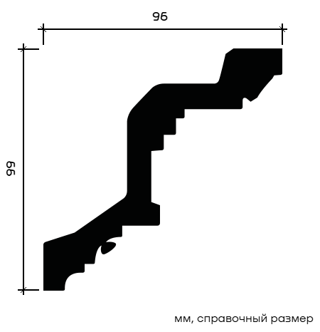 Отделка стен и потолка Карниз Европласт 1.50.169 жёсткий 96х99х2000 мм