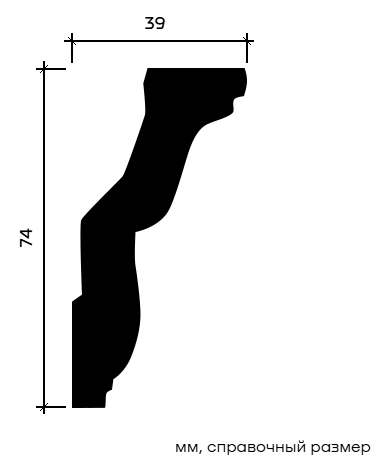 Отделка стен и потолка Карниз Европласт 1.50.112 жёсткий 39х74х2000 мм