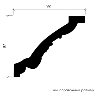 Карниз Европласт 1.50.198 жёсткий 92х87х2000 мм