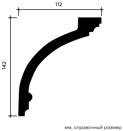 Отделка стен и потолка Карниз Европласт 1.50.120 жёсткий 112х142х2000 мм