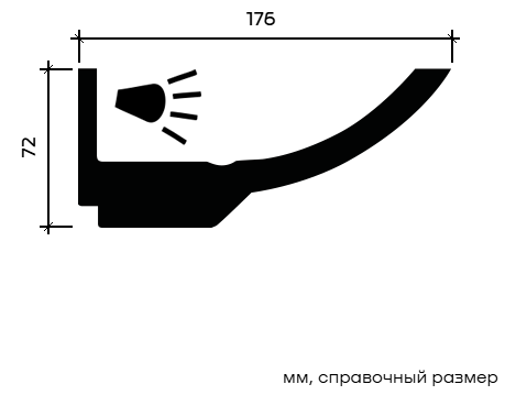 Отделка стен и потолка Карниз Европласт 1.50.211 жёсткий 176х72х2000 мм