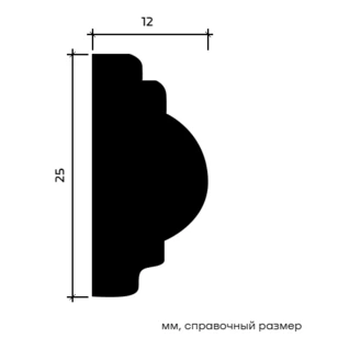 Молдинг Европласт 1.51.322 жёсткий 12х25х2000 мм