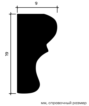 Отделка стен и потолка Молдинг Европласт 1.51.321 гибкий 9х19х2000 мм