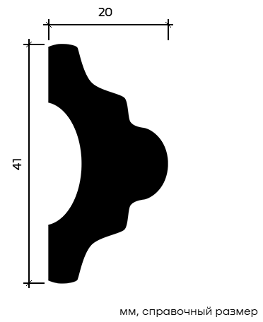 Отделка стен и потолка Молдинг Европласт 1.51.308 жёсткий 20х41х2000 мм
