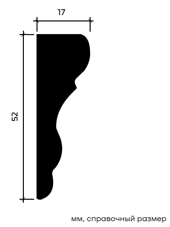 Отделка стен и потолка Молдинг Европласт 1.51.377 гибкий 17х52х2000 мм