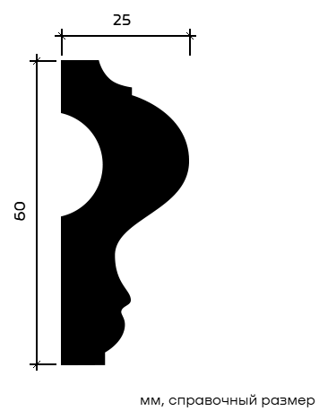 Отделка стен и потолка Молдинг Европласт 1.51.302 гибкий 25х60х2000 мм