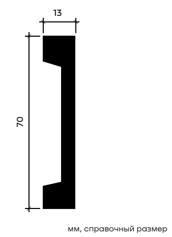 Отделка стен и потолка Молдинг Европласт 1.51.363 жёсткий 13х70х2000 мм