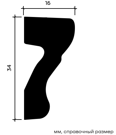 Отделка стен и потолка Молдинг Европласт 1.51.346 жёсткий 16х34х2000 мм