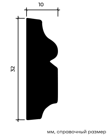 Отделка стен и потолка Молдинг Европласт 1.51.323 гибкий 10х32х2000 мм