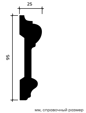 Отделка стен и потолка Молдинг Европласт 1.51.307 жёсткий 25х95х2000 мм