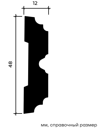 Отделка стен и потолка Молдинг Европласт 1.51.357 жёсткий 12х48х2000 мм