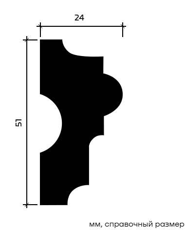 Отделка стен и потолка Молдинг Европласт 1.51.304 жёсткий 24х51х2000 мм
