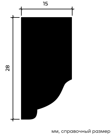 Отделка стен и потолка Молдинг Европласт 1.51.305 жёсткий 15х28х2000 мм