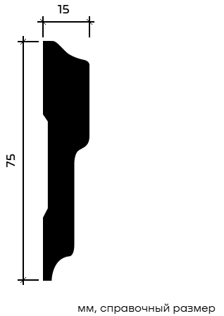 Отделка стен и потолка Молдинг Европласт 1.51.342 жёсткий 15х75х2000 мм