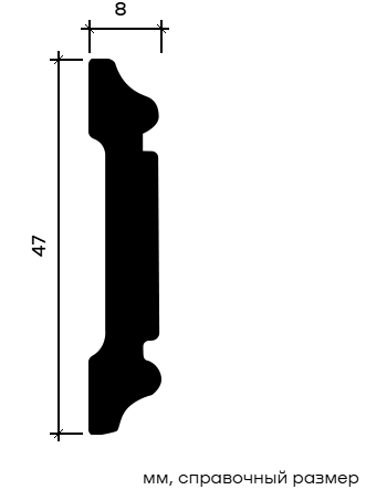 Отделка стен и потолка Молдинг Европласт 11.51.384 гибкий 8х47х2000 мм