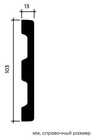 Отделка стен и потолка Молдинг Европласт 1.51.385 жёсткий 13х103х2000 мм