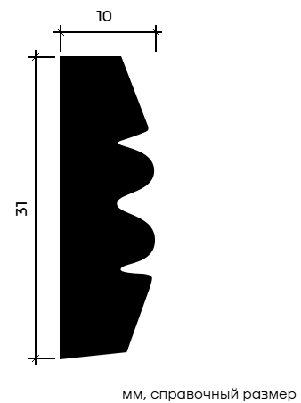 Отделка стен и потолка Молдинг Европласт 1.51.306 жёсткий 10х31х2000 мм