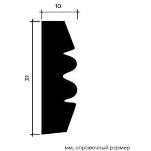Молдинг Европласт 1.51.306 жёсткий 10х31х2000 мм