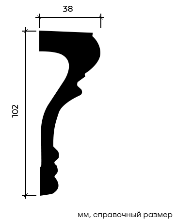 Отделка стен и потолка Молдинг Европласт 1.51.355 жёсткий 38х102х2000 мм