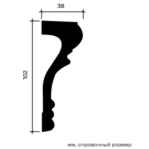 Молдинг Европласт 1.51.355 жёсткий 38х102х2000 мм
