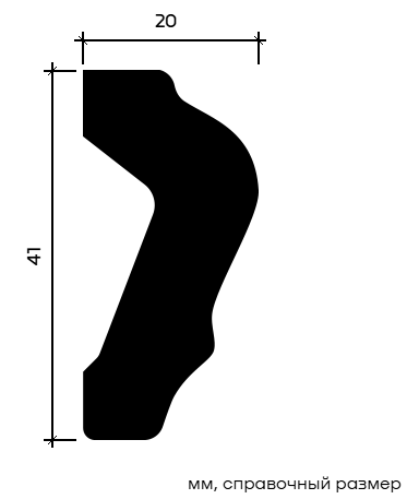 Отделка стен и потолка Молдинг Европласт 1.51.375 гибкий 20х41х2000 мм
