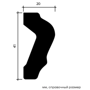 Молдинг Европласт 1.51.375 гибкий 20х41х2000 мм