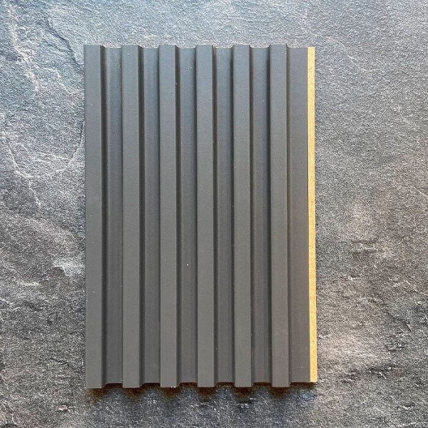 Отделка стен и потолка Реечная панель WellMaker ПН-38 МДФ Графит 12х123х2800 мм