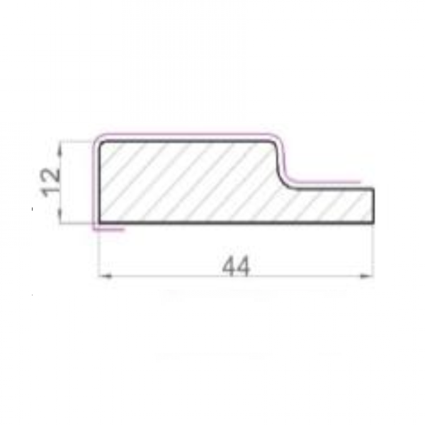 Отделка стен и потолка Финишная рейка для реечной панели WellMaker ПНл-43 Дуб нанофлекс 12х44х2800 мм