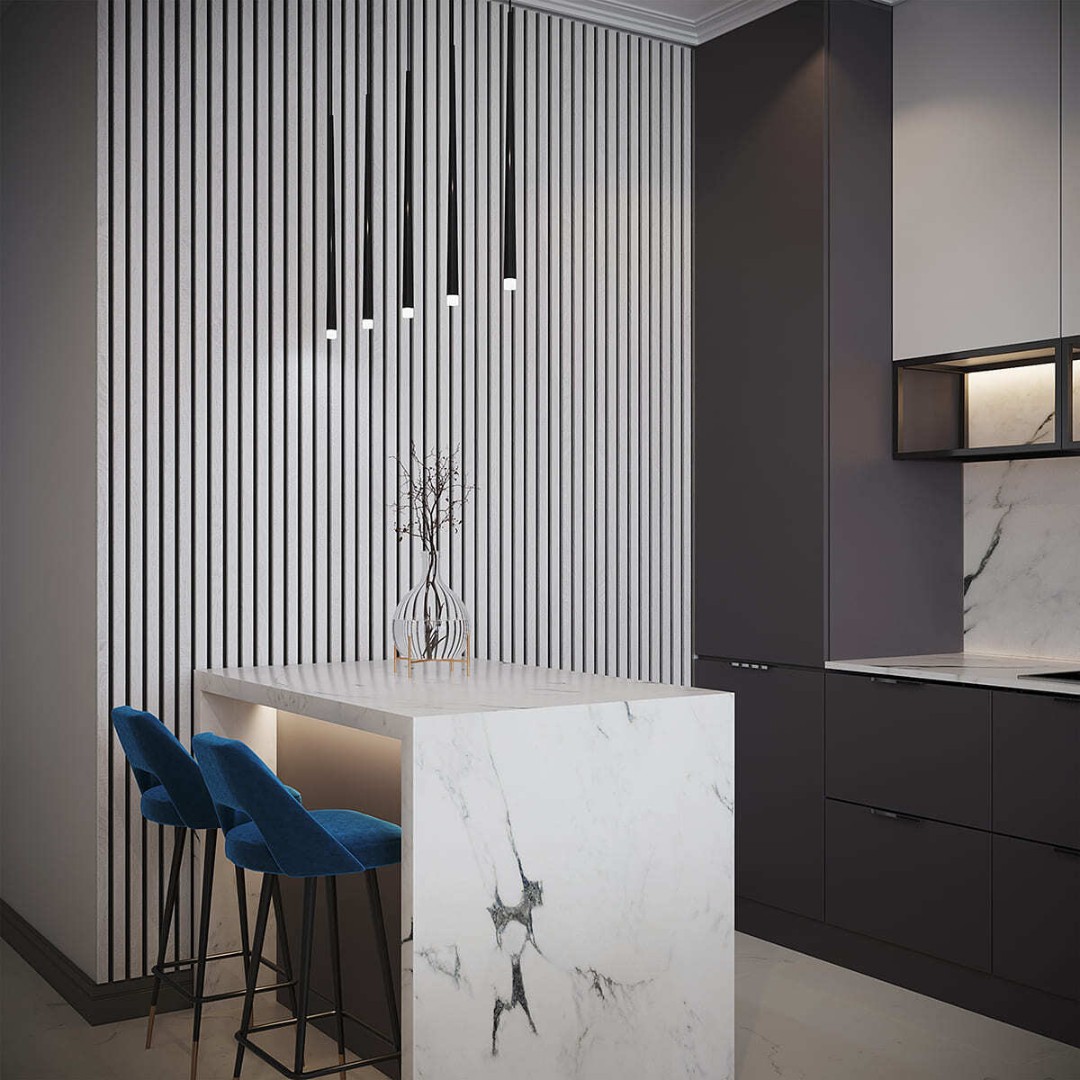 Отделка стен и потолка Реечная панель Grace МДФ 3D Line Modern L02 Береза черная 19х160х2750 мм