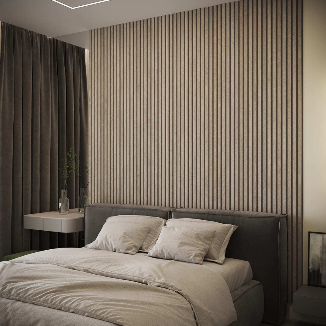 Отделка стен и потолка Реечная панель Grace МДФ 3D Line Modern L03 Ель серебристая 19х160х2750 мм