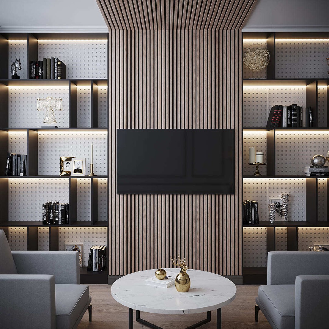 Отделка стен и потолка Реечная панель Grace МДФ 3D Line Modern L07 Ель сибирская 19х160х2750 мм