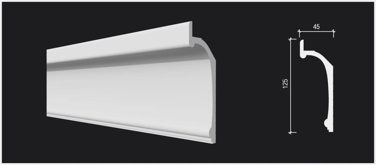 Отделка стен и потолка Карниз Decor-Dizayn DD518 45х125х2000 мм