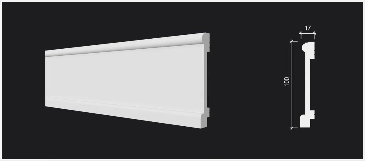 Отделка стен и потолка Плинтус Decor-Dizayn DD712  2000х100х17 мм