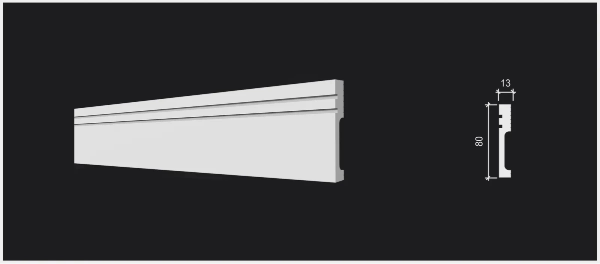 Отделка стен и потолка Плинтус Decor-Dizayn DD717  2000х80х13 мм
