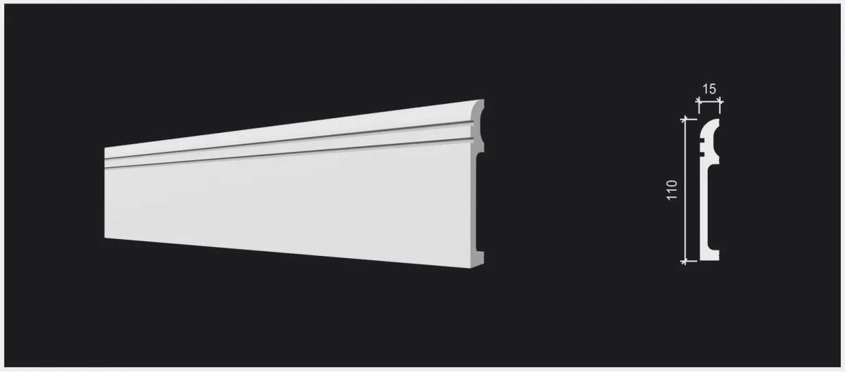 Отделка стен и потолка Плинтус Decor-Dizayn DD721  2000х110х15 мм