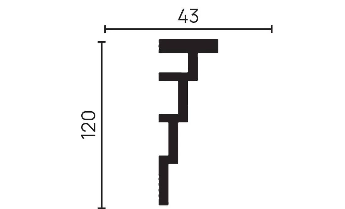 Отделка стен и потолка Карниз Decor-Dizayn DD514 43х120х2000 мм