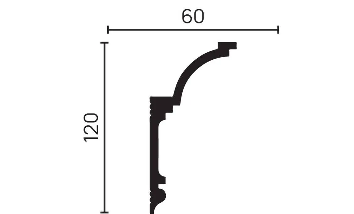 Отделка стен и потолка Карниз Decor-Dizayn DD517 60х120х2000 мм